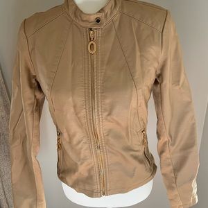 Tan leather jacket xs
